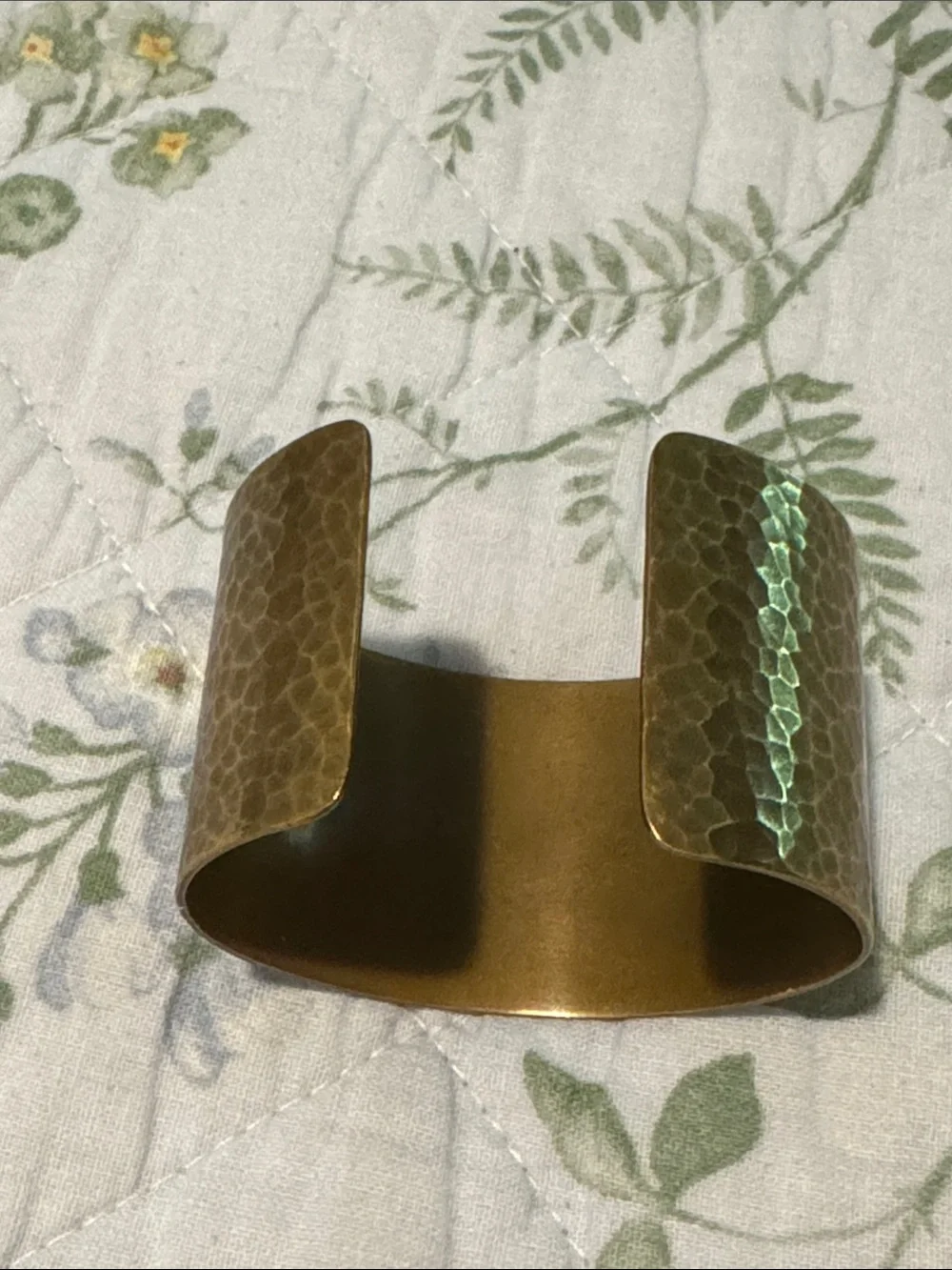 Set of Three Hammered Metal Cuff Bracelets - Gold, Brass, Copper Tones